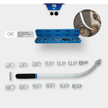 Brilliant Tools V-snaar- en spanrolsleutelset 15-delig, Verzenden, Nieuw