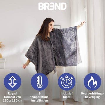 2dekans | BREND BR-2220 Elektrische Deken en Poncho – Sherpa, Ophalen of Verzenden, Zo goed als nieuw
