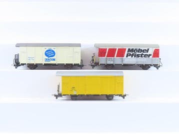Bemo H0m - 2256/2250 613 - Modeltrein goederenwagon (3) - 3x, Nieuw