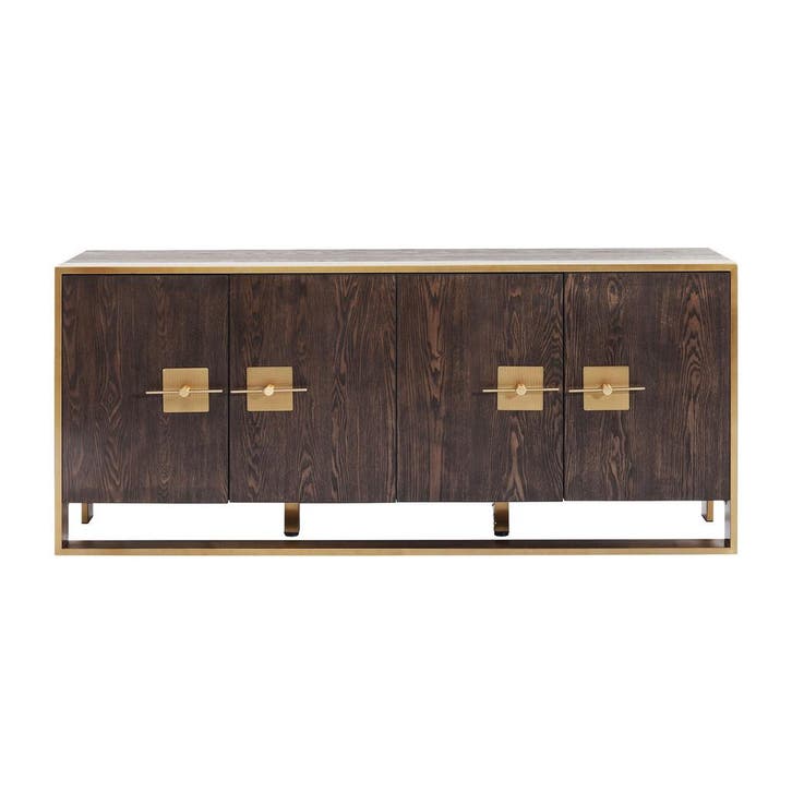 *WOONWINKEL* Kare Design Osaka Dressoir Messing En Donker Ho, Huis en Inrichting, Kasten | Dressoirs, Nieuw, Verzenden
