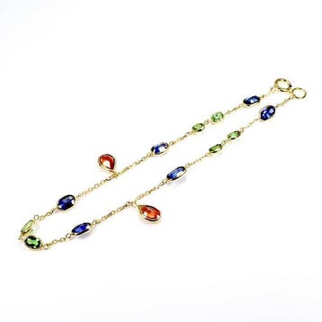 Armband - 18 karaat Witgoud - 3.58ct. tw. Saffier -, Nieuw