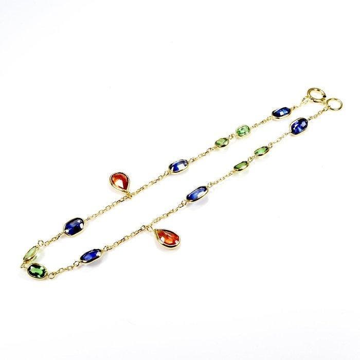 Armband - 18 karaat Witgoud - 3.58ct. tw. Saffier -, Sieraden, Tassen en Uiterlijk, Armbanden