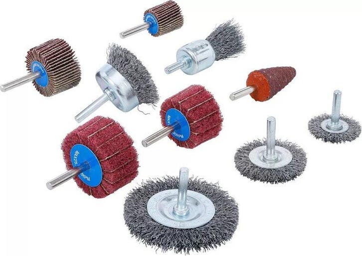 Wire Brush and Abrasive Flap Wheel Set 10 pcs, Auto diversen, Autogereedschap, Verzenden