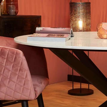 Ronde eettafel Lynn Wit Marmer 130 cm | Starfurn, Ophalen of Verzenden, Nieuw