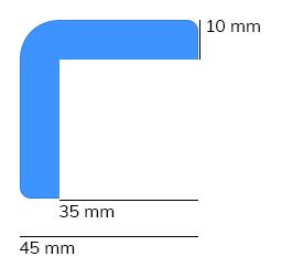 Stootrand foam, model 7 – 1 meter - Wit & Rood -, Verzenden