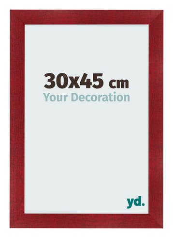 Fotolijst 30x45 cm - Wijnrood Geveegd - MDF - Pisa, Verzenden, Nieuw