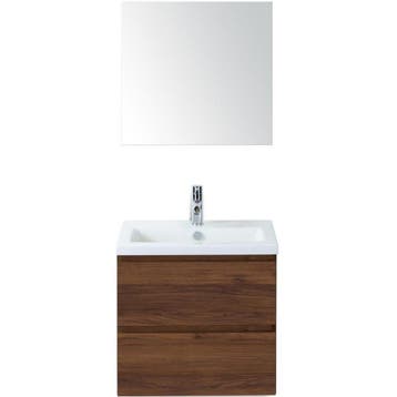 Vogue Badmeubelset 60 cm - Greeplijst in Kleur - Walnoot -, Ophalen of Verzenden, Nieuw