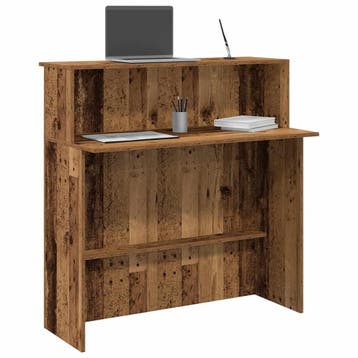 vidaXL Receptiebalie 100x50x103,5 cm bewerkt hout oud, Huis en Inrichting, Bureaus, Verzenden, Nieuw