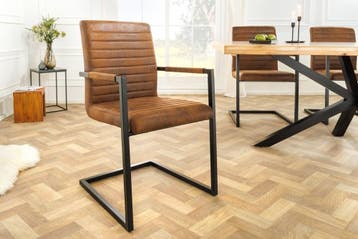industrieele sledestoel LOFT vintage bruine armleuningen, Ophalen of Verzenden, Nieuw