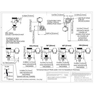 Hipshot HS6K1EL0GST guitar tuner upgrade kit, 6 inline, Muziek en Instrumenten, Ophalen of Verzenden, Nieuw