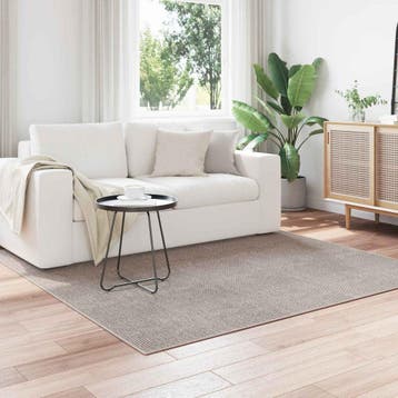 vidaXL Binnen kleed LUGO Taupe 120 x 120 cm Polyester, Verzenden, Nieuw