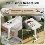 Laptoptafel - Bijzettafel - Verstelbaar - Op wielen - Wit -, Verzenden, Zo goed als nieuw