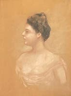 Ecole Française (XIXe) - Portrait féminin de profil - Art