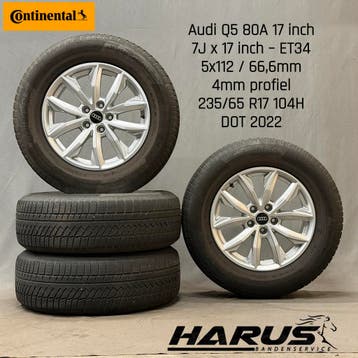 Originele Audi Q5 80A 17inch Velgen Continental Winterbanden, Gebruikt, Banden en Velgen, 17 inch, 235 mm