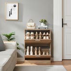 Schoenenkast Sykkylven 2 kleppen sonoma eiken 81x63x24 cm [e, Huis en Inrichting, Verzenden, Nieuw