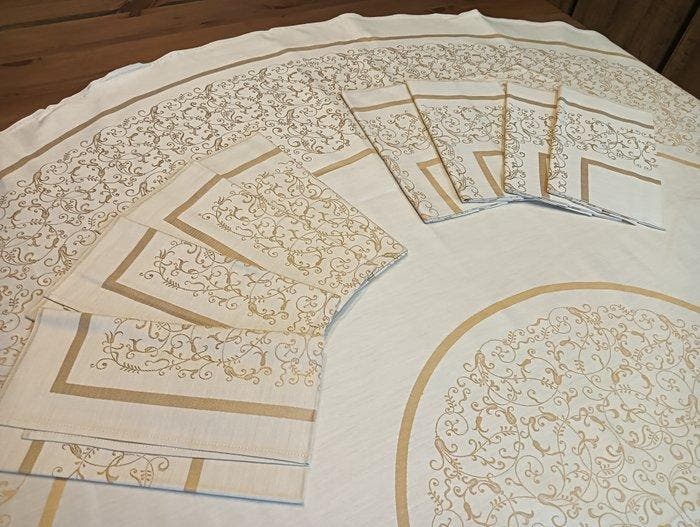 Tafelkleed - 173 cm - 173 cm - ronde tafelkleed, Antiek en Kunst, Antiek | Kleden en Textiel