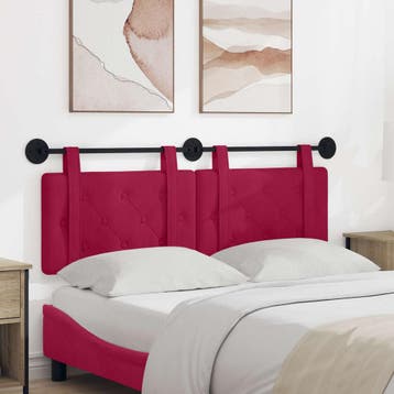 vidaXL Hangend hoofdbord Wijnrood Fluweel, Verzenden, Nieuw, Rood, Stof