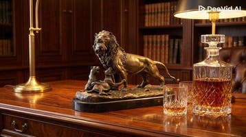 sculptuur, Elegant Bronze Animal Sculpture “The First Wild”