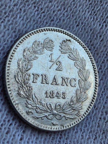 Frankrijk. Louis Philippe I. 1/2 Franc 1845-W, Lille (Zonder