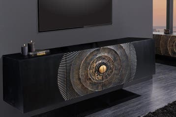 Hangend dressoir GOLDEN SUNSET 180cm zwart met 3D, Ophalen of Verzenden, Nieuw