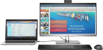 HP EliteDisplay E243d (Dockingstation) Zilver FHD IPS Webcam, Gebruikt, IPS, 24", In hoogte verstelbaar