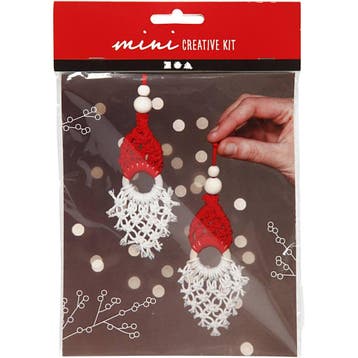 Creative mini kit, macramé elf, H: 14 cm, 1 doos, Nieuw