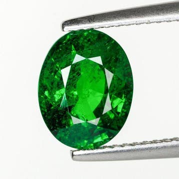 1 pcs Groen Tsavoriet - 3.30 ct - Gemological Institute of, Nieuw