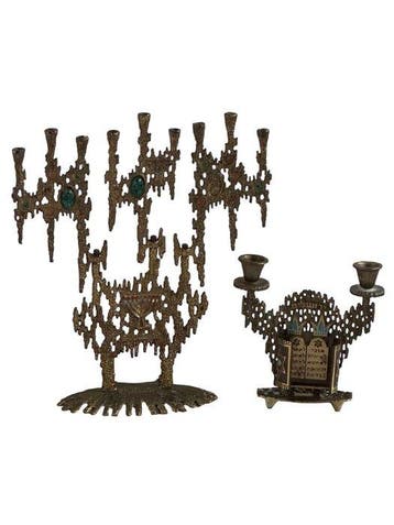 Wainberg, - Spectaculaire Chanoeka-kandelaar H 33,5 cm -