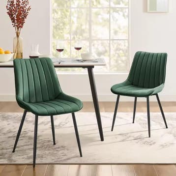 Set van 2 Fluwelen Eetkamerstoelen – Ergonomisch en Modern, Huis en Inrichting, Stoelen, Verzenden, Nieuw