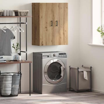 vidaXL Wandkast Artisan Eiken 69,5 x 34 x 90 cm Bewerkt hout, Huis en Inrichting, Kasten | Buffetkasten, Minder dan 50 cm, Verzenden