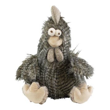 knuffel langhaar haan grijs 29cm, Verzenden, Nieuw