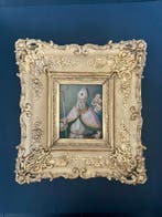 Saint évêque et angelot - 27,5 x 30 cm, Antiek en Kunst