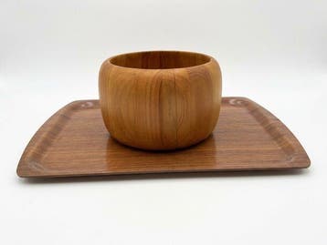 Dienblad - Teak - Deense bowl en dienblad, Antiek en Kunst