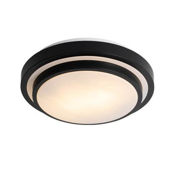 Moderne plafondlamp zwart met wit 35cm 2-lichts IP44 -, Verzenden, Nieuw
