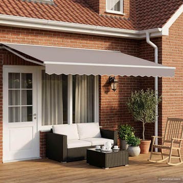 vidaXL Handmatige Luifel Frame Verstelbaar Wit 5 x 3 m Staal, Tuin en Terras, Verzenden, Nieuw