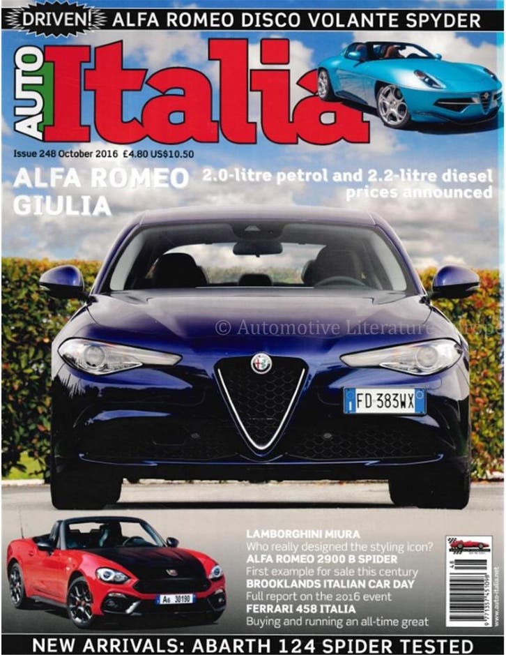 2016 AUTO ITALIA MAGAZINE 248 ENGELS, Boeken, Auto's | Folders en Tijdschriften