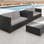 Wicker lounge Siena - zwart / grijs, Verzenden, Nieuw