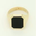 Ring - 14 karaat Geel goud - Onyx., Sieraden, Tassen en Uiterlijk, Ringen, Nieuw