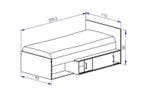 Bed 90x200 | Kronberg Eiken | Premium | OP=OP, Huis en Inrichting, Slaapkamer | Bedden, Verstelbaar, 90 cm, Eenpersoons, Zwart