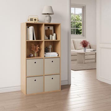 Opbergmanden 28x30x30 cm opvouwbaar set van 10 beige, Verzenden, Nieuw in verpakking