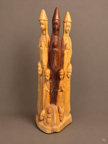 Kerstbeeldje - Hout - Schitterend kerstgroep