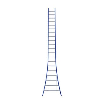 Eurostairs Ladder enkel uitgebogen 1x20 sporten BLAUW, Doe-het-zelf en Verbouw, Ladders en Trappen, Verzenden, Nieuw, Ladder