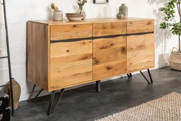 Massief dressoir LIVING EDGE 160cm wild eiken geolied, Ophalen of Verzenden, Nieuw