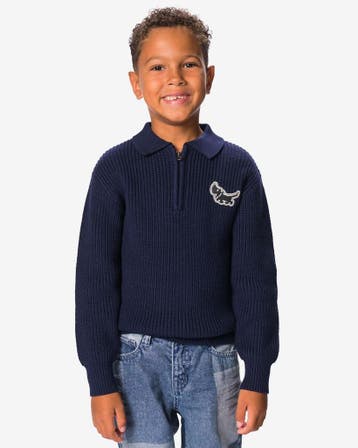HEMA Takkie kindertrui gebreid donkerblauw, Verzenden, Nieuw