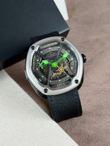 Dietrich - Organic Time Automatic Skeleton black/green -, Sieraden, Tassen en Uiterlijk, Horloges | Heren, Nieuw