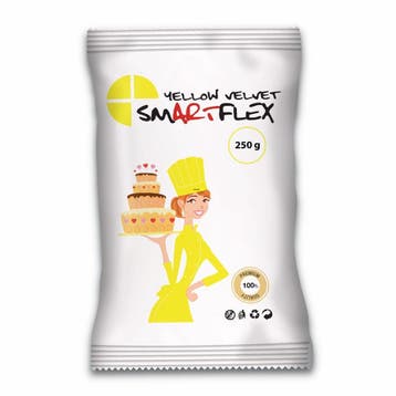 SmartFlex Fondant Geel Velvet 250g, Hobby en Vrije tijd, Taarten en Cupcakes maken, Verzenden, Nieuw