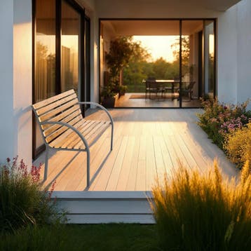 Tuinbank Micha 2-zitter van hout 119,5x62x83cm - bruin, Verzenden, Nieuw