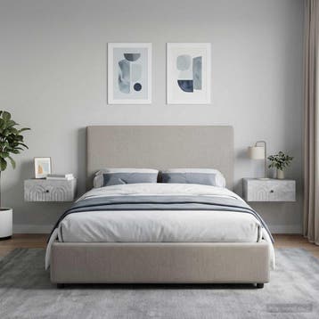 vidaXL Wandbeugel Bedkast 2 st Betongrijs 49 x 34,5 x 20 cm, Minder dan 45 cm, Verzenden, Nieuw, Minder dan 55 cm