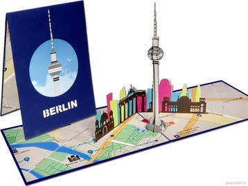 Wenskaart Berlijn met kaart van de stad pop-up kaart, Verzenden, Nieuw