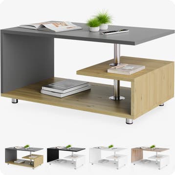 Salontafel Orlando Hout/Grijs 95x55x50cm (Meubelen), Verzenden